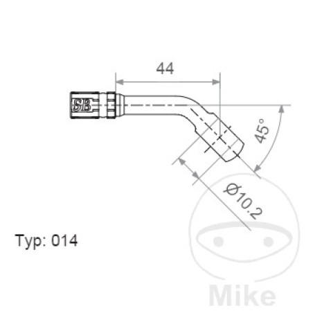 banjo pro brzdovou hadičku typ014 10 mm 45