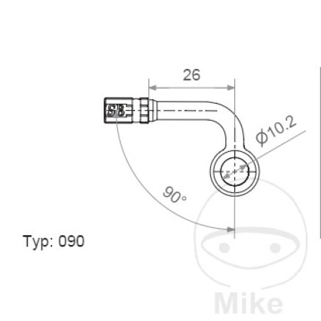 μπάντζο για σωλήνα φρένου typ090 10 mm 90s