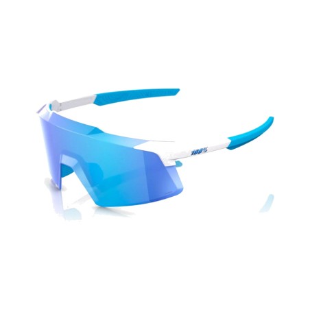 pyöräilyurheilulasit aerocraft matte white  hiper blue mirror