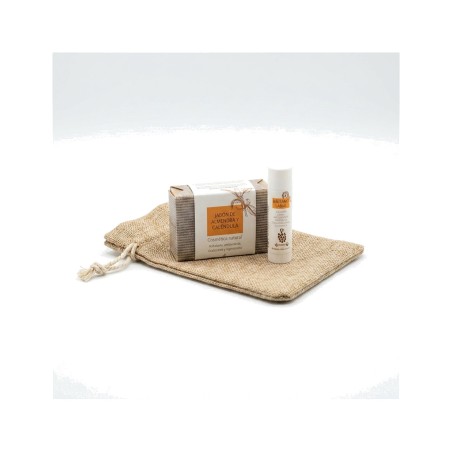 kit de sabão de amêndoa e bálsamo labial de calêndula - cosméticos, cuidado, presente monjas benedictinas monasterio santa cruz sahagún