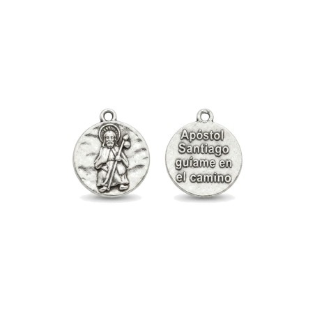sintelsel apostel jacobus met inscriptie (pendant, amulet, religieuze herinnering)