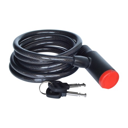 lucchetto a spirale con supporto e chiave di sicurezza con tappo per chiave 180cm per bicicletta