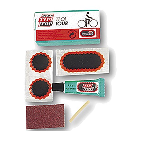 tip-top tt01 puncture patch box with 4 t. f1 patches and 1 patch t. f2