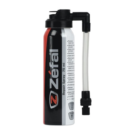 spray anti-crevaison pour pneus tubeless et chambres à air de zefal - 75 ml