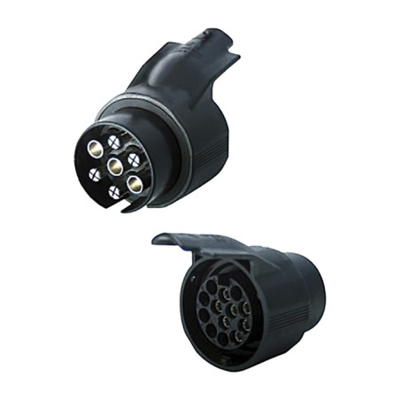 adaptador de corriente para bola de remolque y portabicis con conectores 7-13 polos de peruzzo