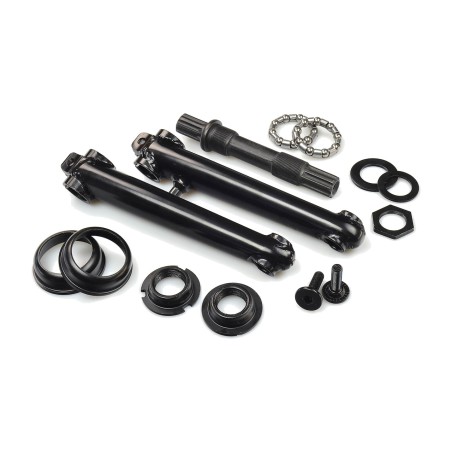 juego de bielas bmx prowheel de acero con sección ovalada y contacto de eje 8t - negro 170mm