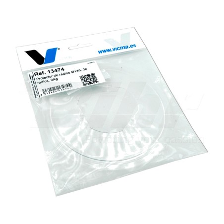protector pentru spițe de bicicletă v bike | ø136, 36 spițe, 3 găuri | transparent