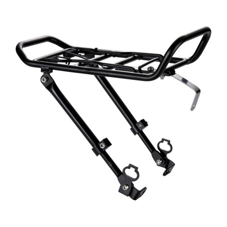 portabultos delantero ostand regulable en aluminio negro para bicicletas de 24 a 28 pulgadas