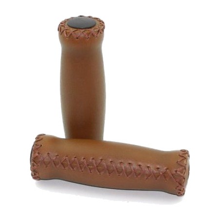 pár ergonomických kožených rukovätí pre bicykel - vintage comfort