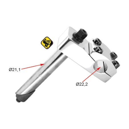 zoom aluminum bmx handlebar stem - pro level top fixation