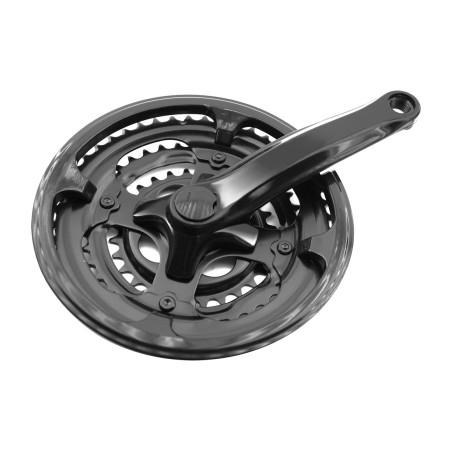 prowheel triple chainring e pedaleira para bicicleta 26 - 170mm - 48/38/28d com protetor de chainring e protetor de corrente