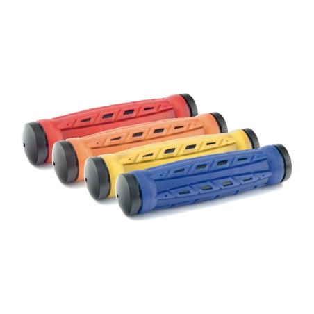 manoplas de bicicleta de borracha bicolor com extremidades fechadas