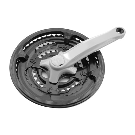 bielas de bicicleta prowheel de triple plato y bielas plastificadas 170mm 28/38/48 para mtb, ciudad, trekking y touring