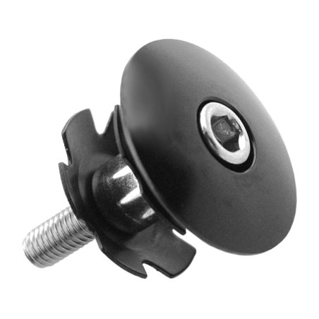 araña de bicicleta + tapon direccion a-head 25,4mm - sistema de doble estrella de aluminio negro