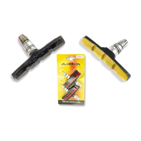 juego de 4 zapatas de freno para sistema v-brake y u-brake alhonga - color negro