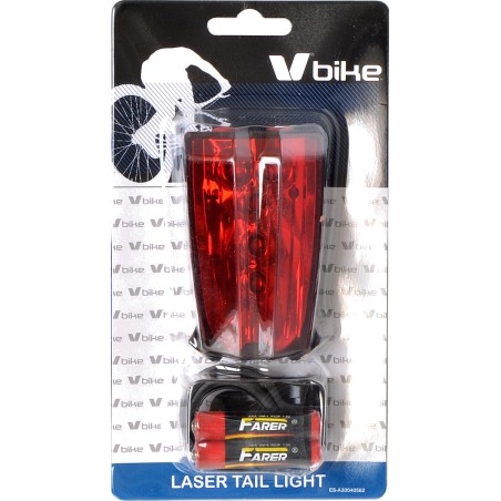 piloto luz trasero led bicicleta + indicador carril laser