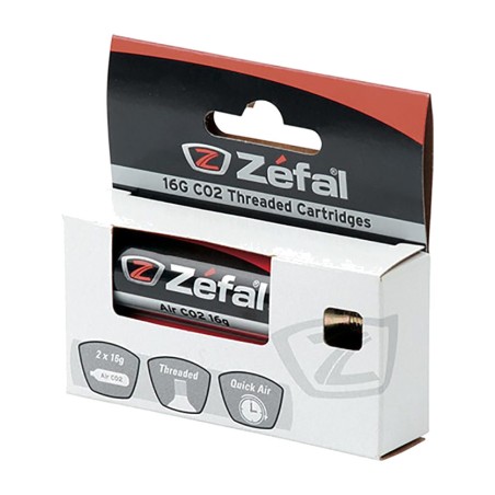 pack de 2 bombonas de cartuchos de aire comprimido co2 con rosca de 16 gramos de zefal