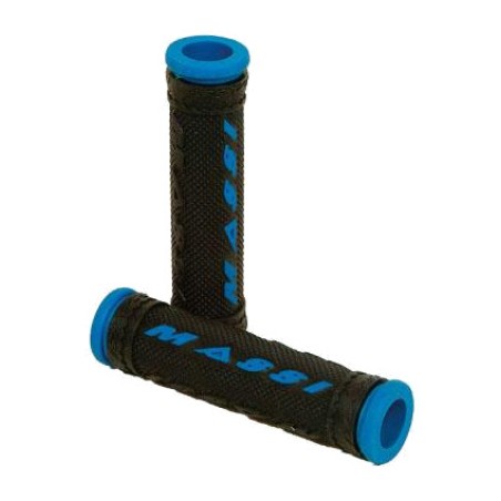 handtag massi double density-gel, cykelhandtag med dubbel densitet i svart och blått