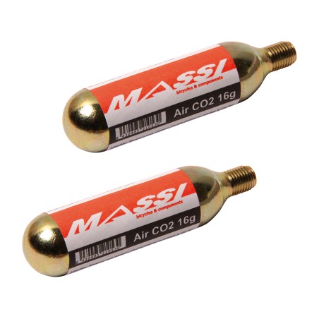 pack de 2 cartuchos de co2 de 16g - recarga para encher pneus de bicicleta e outros equipamentos