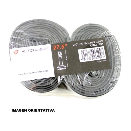 set di 2 camere d'aria per copertone bicicletta hutchinson schrader 27,5x1,70-2,35 con valvola di spessore 40 mm