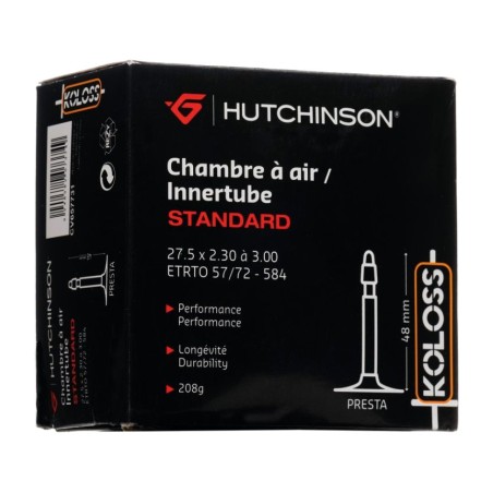 chambre à air hutchinson avec valve fine presta 27,5x2,30-3,00 48mm