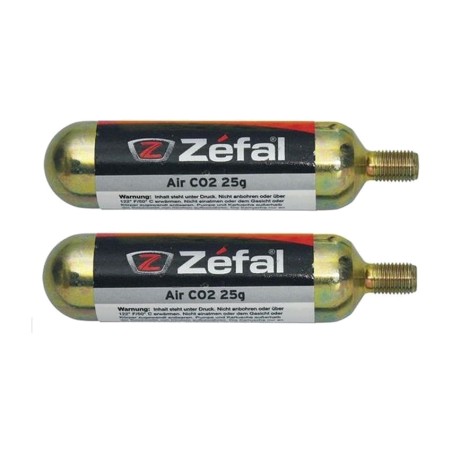 cartuchos zefal co2 reposição com fio 25g - embalagem com 2 unidades