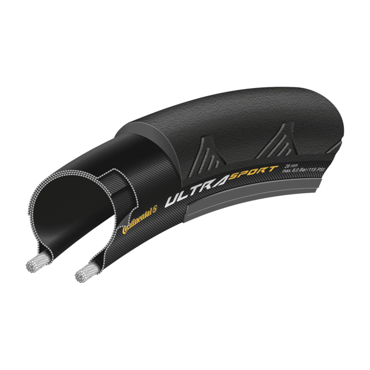 CONTINENTAL Ultra Sport III 700x25c BlackSkin Folding Tire -