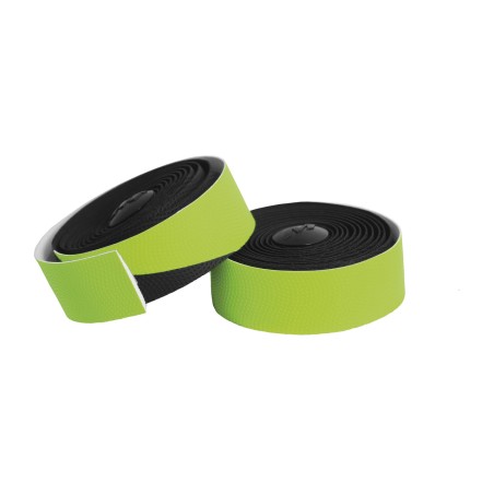 taśma kierownicy rowerowej dual wave fluor massi - czarny/zielony fluor