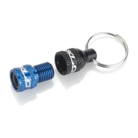 pu-x07 presta/schrader valve adapter keychain with keychain included - compatible with av, dv and valves sv