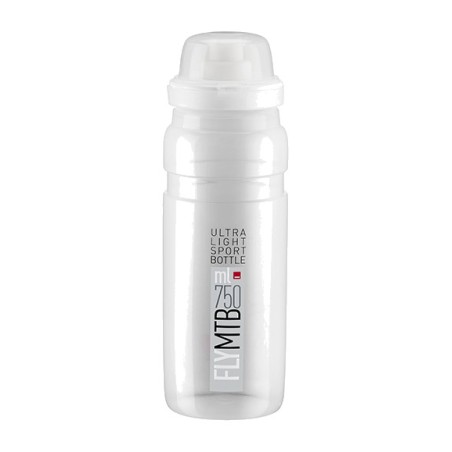 bidón botellín fly mtb logo de elite - tapón con válvula push-pull, tecnología de grosor variable y capacidad de 750 ml