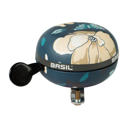timbre metálico para bicicleta estampado magnolias  ding-dong 80 mm