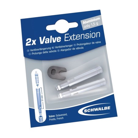 set de prolongador de válvula de aluminio  65 mm