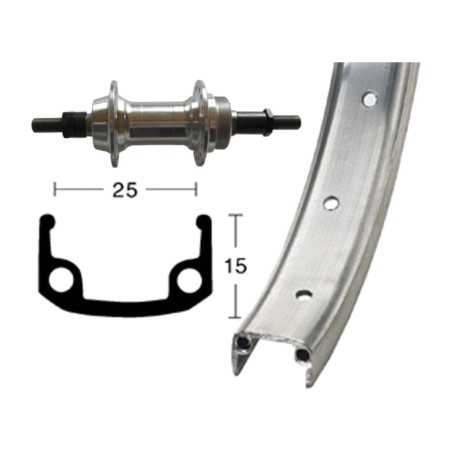 roue arrière complète 24x1.90 135 mm 6/7v mate (507-25)