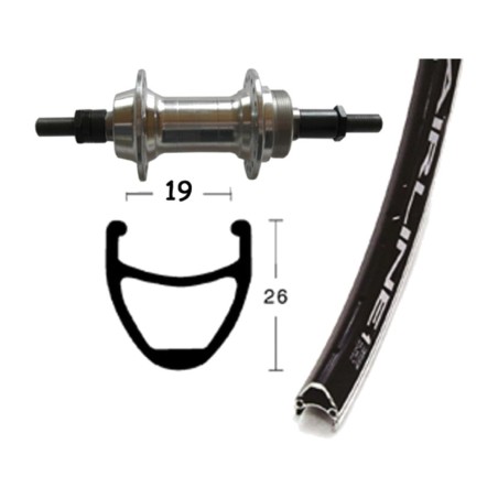 rueda completa trasera 28x1.75 vuelta airline eje macizo 135 mm 6/7v (622-19) 36