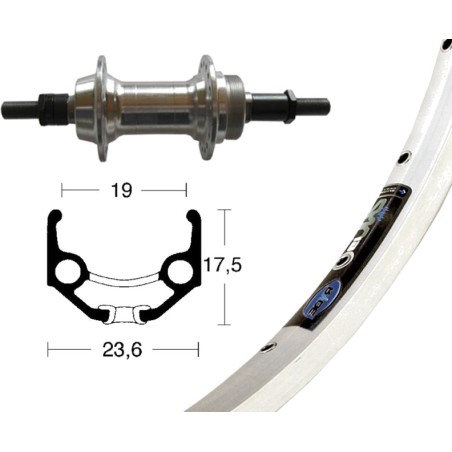 rueda completa trasera 28x1.75 rigida zac 19 100 mm 6/7v (622-19) 32