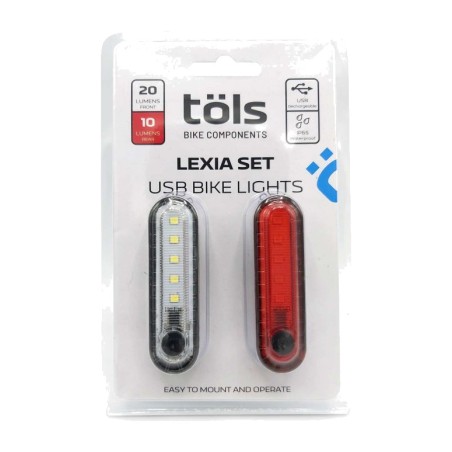 set cykellampor fram + bak lexia usb
