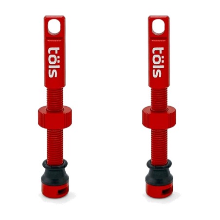 anti-lekvloeistof voor tubeless met matrood aluminium presta-ventielset 44mm mate red