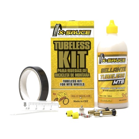 tubeless kit til mtb med tyk ventil og tape 30mm