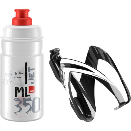 juomapulloteline- ja pullosarja ceo negro brillo/blanco/bidon jet transparente/rojo 350 ml