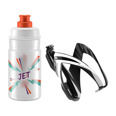κιτ θήκης μπουκαλιού και μπουκάλι ceo negro brillo/blanco/bidon jet transparente/naranja 350 ml