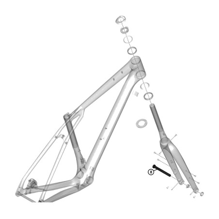 eixo dianteiro passante para bicicleta crosshill
