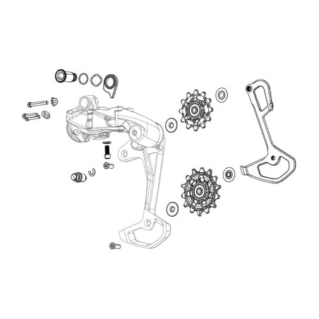 kit de gaine de dérailleur supérieure et inférieure comprenant les goupilles et vis de fixation eagle 70 t-type