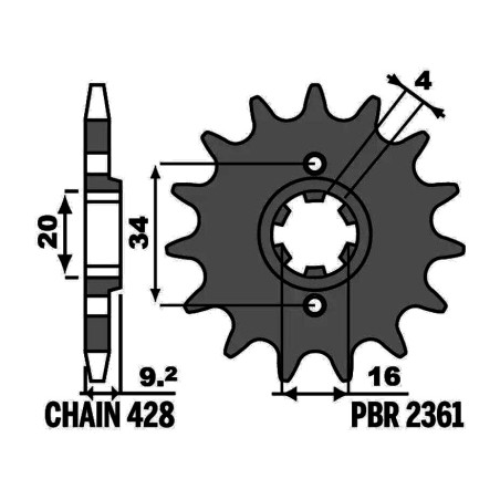 standardni železni vrtac 2361-428