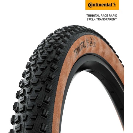 dæk trinotal tr 29" 29x2.4 race casing transparent, rapid compound