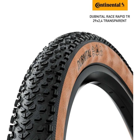 coberta de pneumàtic dubnital tr 29" 29x2.4 race casing transparent, rapid compound