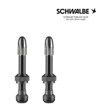 komplet tubeless ventilov 40mm presta, set of 2 black aluminium