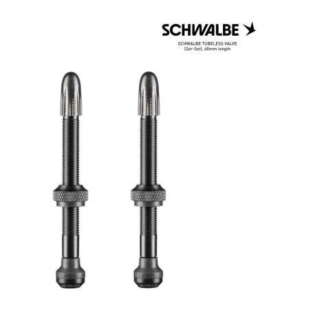sada tubeless ventilků 60mm presta, set of 2 black aluminium