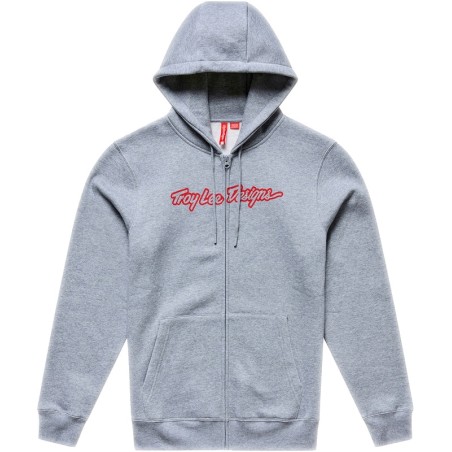 pullover con cappuccio con lampo in cotone e poliestere signature
