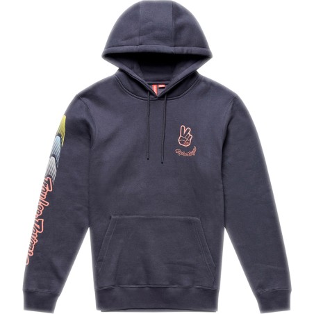 pullover con cappuccio in cotone e poliestere peace out