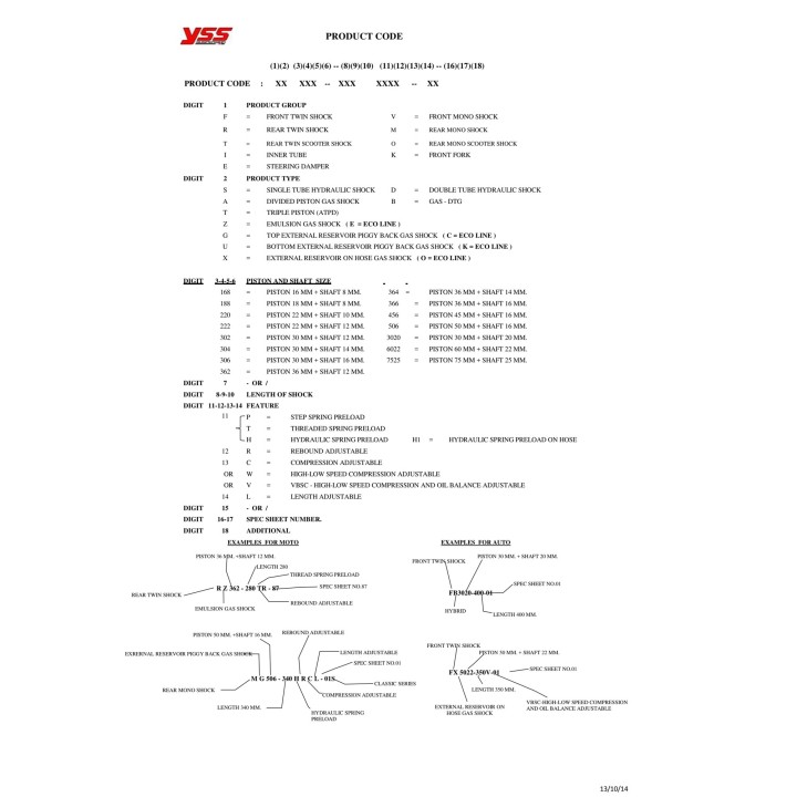 YSS SUSPENSION Verstelbare monoschokdemper 7896024